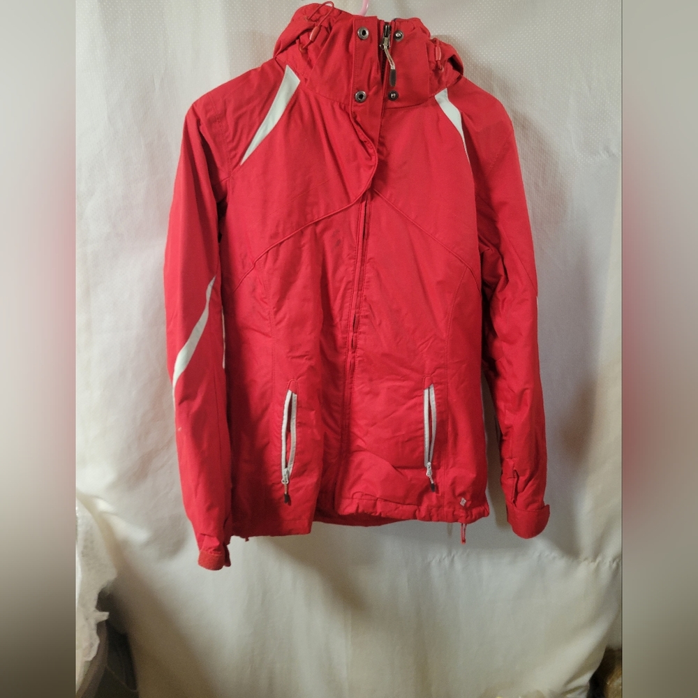 Columbia Red Ladies Winter Jacket Interchange System With White Fleece‎ Liner